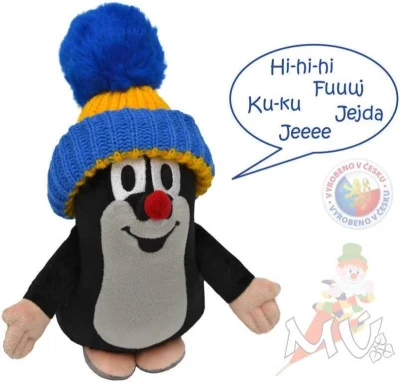 Moravská ústředna Krtek (Krteček) 16cm mluvící modrý kulich plyš Zvuk Moravská ústředna Krtek (Krteček) 16cm mluvící modrý kulich plyš Zvuk