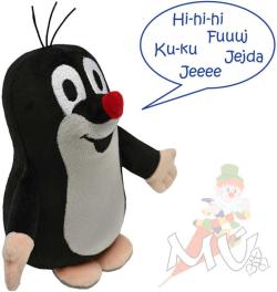 Moravská ústředna Krtek (Krteček) 16cm mluvící na baterie plyš Zvuk