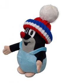 Moravská ústředna Krtek 20 cm, kalhotky, kulich červený-trikolora, plyšová hračka