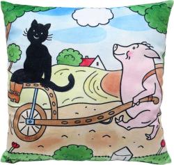 Moravská ústředna Polštář Kocour Mikeš trakař 30x30cm PLYŠ