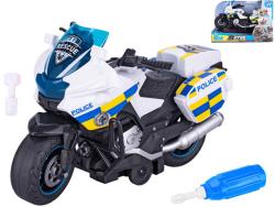 Motorka policejní šroubovací motocykl na setrvačník montážní set s nástroji Motorka policejní šroubovací motocykl na setrvačník montážní set s nástroji