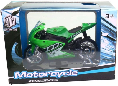 Motorka závodný motocykl kovový 11cm so stojanom 4 farby