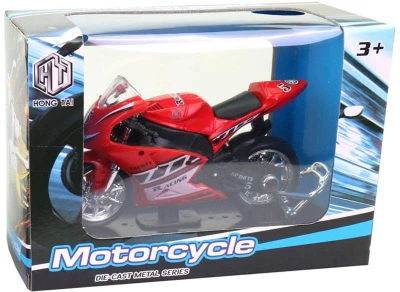 Motorka závodný motocykl kovový 11cm so stojanom 4 farby