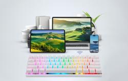 Motospeed Bezdrátová mechanická klávesnice SK62 White (modrý spínač)