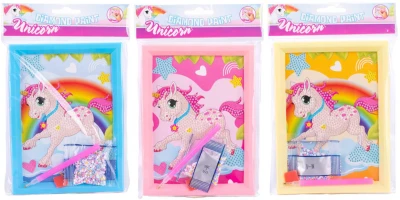 Mozaika diamantová lepení kamínků Unicorn v rámečku kreativní set 4 barvy
