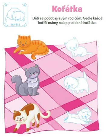 Mrňous si hraje a nalepuje domácí zvířata samolepková knížka