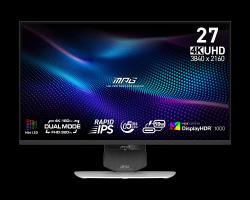 MSI Gaming monitor MAG 274UPDF E16M,27" Rapid IPS Mini-LED/3840x2160(UHD)/160Hz/0,5ms/2xHDMI/DP/USB-C/výš.nast./pivot/černá