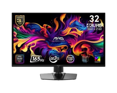 MSI Gaming monitor MAG 322UP QD-OLED E16 31,5" QD-OLED/3840x2160 UHD/165Hz/0,03ms/2xHDMI/DP/USB-C/Výšk.nast./Pivot/černá