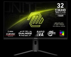 MSI MAG 321CUPDF Gaming monitor 31,5" Rapid VA zakřivený/3840x2160(UHD)/160Hz (320Hz - FHD)/0,5ms/2xHDMI/DP/USB-C/výšk.nast./černá MSI MAG 321CUPDF Gaming monitor 31,5" Rapid VA zakřivený/3840x2160(UHD)/160Hz (320Hz - FHD)/0,5ms/2xHDMI/DP/USB-C/výšk.nast./černá