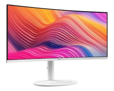 MSI monitor Modern MD342CQPW, 34" VA zakřivený /3440x1440 (UWQHD)/120Hz/1ms/2 x HDMI/DP/USB-A,B,C/Výšk.nast/Pivot/Bílá