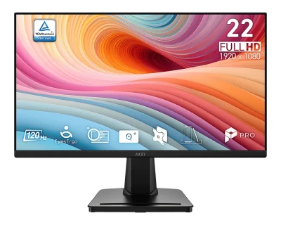 MSI monitor PRO MP225 E12VL, 21,5" VA/1920 x 1080 FHD/120Hz/1ms/HDMI/D-Sub/černá