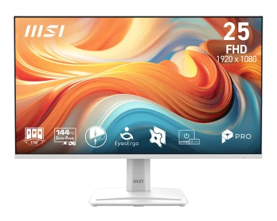 MSI monitor PRO MP251W E14A 24,5" IPS/FHD/144Hz/1ms/HDMI/DP/VGA/bílá