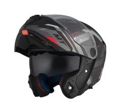 MT Helmets ATOM 2 SV BAST D5 matná černo-šedo-bílá vyklápěcí helma + sleva 400,- na příslušenství