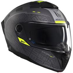 MT Helmets Atom 2 SV Destiny matná černo-šedá výklopná helma + sleva 400,- na příslušenství