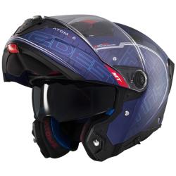 MT Helmets Atom 2 SV Destiny matná modro-černá výklopná helma + sleva 400,- na příslušenství
