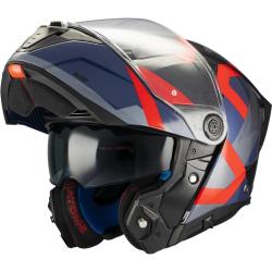 MT Helmets Atom 2 SV Dexter B15 modro-černo-červená výklopná helma + sleva 400,- na příslušenství