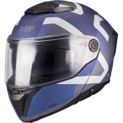 MT Helmets Atom 2 SV Dexter C2 matná modro-šedá výklopná helma + sleva 400,- na příslušenství