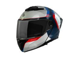 MT Helmets ATOM 2 SV EMALLA C7 bílo-modro-červená vyklápěcí helma + sleva 300,- na příslušenství