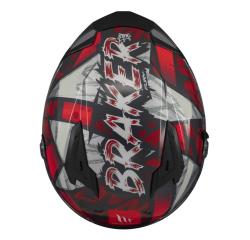 MT Helmets Braker SV Fury černo-šedo-červená integrální helma + sleva 400,- na příslušenství