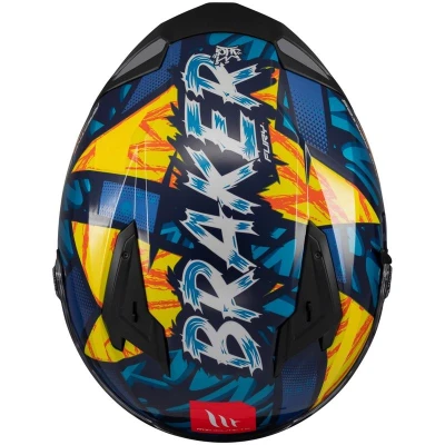 MT Helmets Integrálna prilba na motorku Braker SV Fury modro-žltá XS + zľava 400,- na príslušenstvo