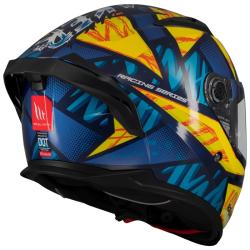 MT Helmets Integrální helma na motorku Braker SV Fury modro-žlutá XS + sleva 400,- na příslušenství