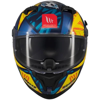 MT Helmets Integrálna prilba na motorku Braker SV Fury modro-žltá XS + zľava 400,- na príslušenstvo