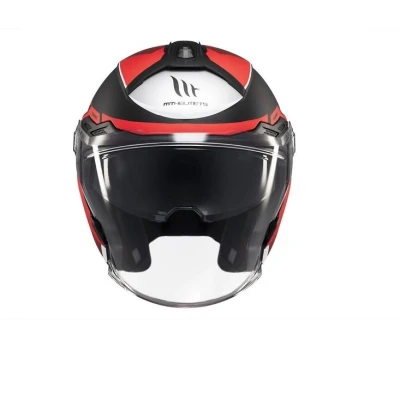 MT Helmets Cosmo SV Cruiser matná červeno-černo-šedá Otevřená helma + sleva 300,- na příslušenství