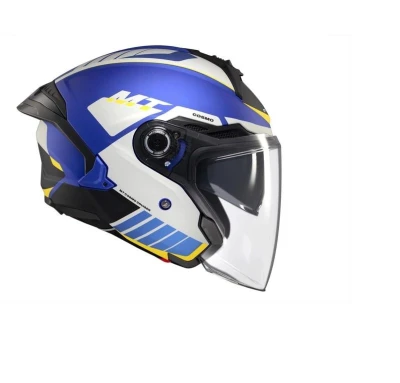 MT Helmets Cosmo SV Cruiser matná modro-černo-šedá Otevřená helma + sleva 300,- na příslušenství