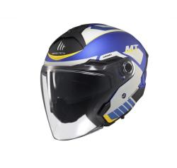 MT Helmets Cosmo SV Cruiser matná modro-černo-šedá Otevřená helma + sleva 300,- na příslušenství