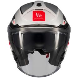 MT Helmets Cosmo SV Silence bielo-šedá otvorená prilba + zľava 300,- na príslušenstvo