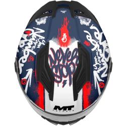 MT Helmets Dětská integrální helma na motorku Stinger 2 Rocket C17 modro-červeno-bílá