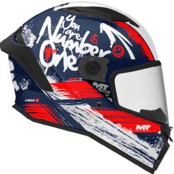 MT Helmets Dětská integrální helma na motorku Stinger 2 Rocket C17 modro-červeno-bílá