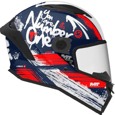 MT Helmets Dětská integrální helma na motorku Stinger 2 Rocket C17 modro-červeno-bílá