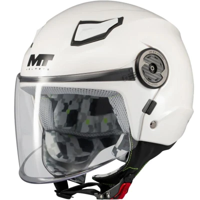 MT Helmets Dětská otevřená helma na motorku Lite Pure A0 bílá