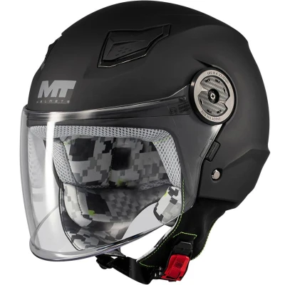 MT Helmets Dětská otevřená helma na motorku Lite Pure A1 matná černá