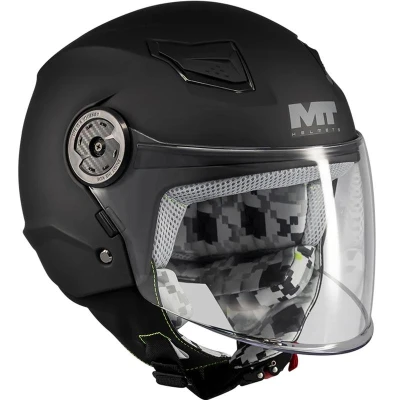 MT Helmets Dětská otevřená helma na motorku Lite Pure A1 matná černá