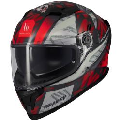 MT Helmets Braker SV Fury černo-šedo-červená integrální helma + sleva 400,- na příslušenství