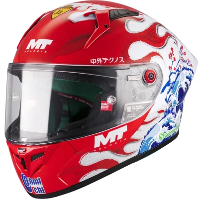 MT Helmets KRE + S Yamanaka A5 červeno-bílá integrální helma na motorku