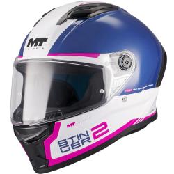 MT Helmets Stinger 2 Core A8 modro-bílo-růžová integrální helma