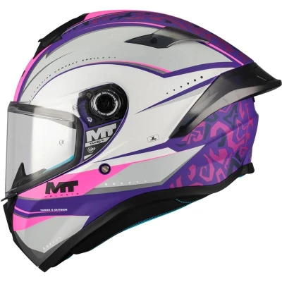 MT Helmets Integrálna prilba Targo S Outside C8 matná fialovo-šedo-ružová + moto kukla RSA