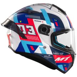 MT Helmets Integrální helma Targo S SERGIO GARCIA modro-červeno-bílá + moto kukla RSA