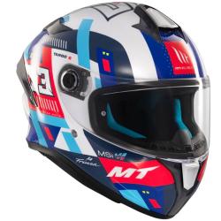 MT Helmets Integrální helma Targo S SERGIO GARCIA modro-červeno-bílá + moto kukla RSA