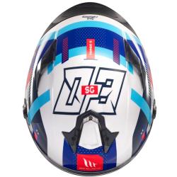 MT Helmets Integrální helma Targo S SERGIO GARCIA modro-červeno-bílá + moto kukla RSA