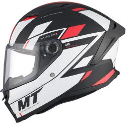 MT Helmets Integrální přilba Stinger 2 Solid Zivze bílo-černo-červená matná MT Helmets Integrální přilba Stinger 2 Solid Zivze bílo-černo-červená matná