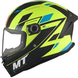 MT Helmets Integrální přilba Stinger 2 Solid Zivze fluo zeleno-černo-modrá matná + sleva 300,- na příslušenství