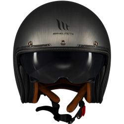 MT Helmets Otevřená helma Le Mans 2 SV Scratched Chrome matná šedá + sleva 400,- na příslušenství