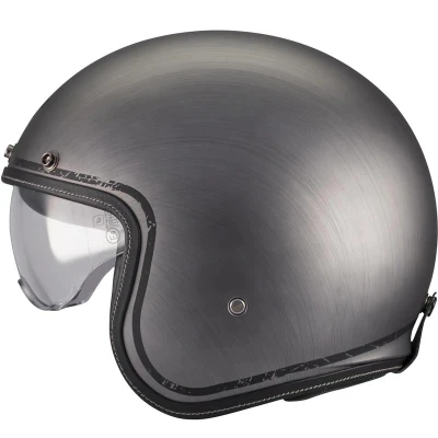MT Helmets Otevřená helma Lemans 2 SV S Brushed A2 matná šedá + moto kukla RSA