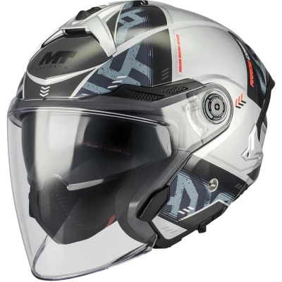 MT Helmets Otevřená helma na motorku Cosmo SV Arrow C2 šedo-černá XS + moto kukla RSA MT Helmets Otevřená helma na motorku Cosmo SV Arrow C2 šedo-černá XS + moto kukla RSA