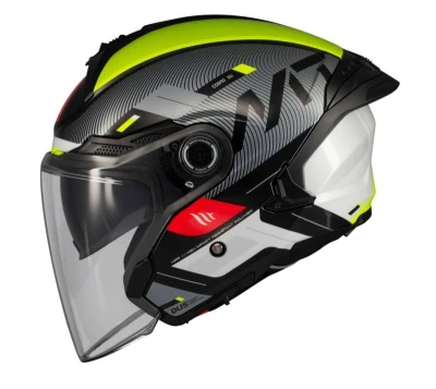 MT Helmets Cosmo SV Silence černo-fluo žlutá tevřená helma + sleva 300,- na příslušenství