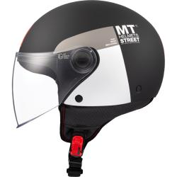 MT Helmets STREET INBOARD D2 matná černo-bílá otevřená helma